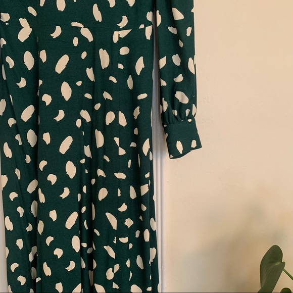 WORN ONCE Reformation Green Splatter Sigmund Dress - Picture 2 of 5